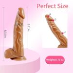 Strap on Dildo with Harness, Wearable Realistic Dildo Body-Safe Material with Strong Suction Cup, Anal Vagina G Spot Stimulator, Adult Sex Toys for Women Lesbian Couple Gay Men Beginner (Brown) - Image 5