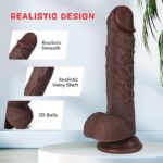 Kstert Realistic Dildo – 7.8" Liquid Silicone Toy with Strong Suction Cup, Lifelike Veiny Texture & Resilient Firmness, Hands-Free G Spot Focused Design for Women & Beginners (Brown) - Image 5