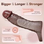 Penis Sleeve Cock Sleeve Vibrator - 8.48“ Pennis Extender Male Sex Toys | Penis Enlarger Extender Vibrating Cock Ring with 9 Vibrating Modes - Penis Ring Sex Toys Couples Adult Sex Toys for Men - Image 2