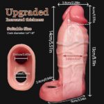 2.28'' Diameter Large Realistic Penis Sleeve,Reusable Penis Sleeve with Cock Ring Silicone Penis Enlarger Sleeve,Male Penis Sheath Adult Sex Toy for Men - Image 5