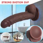 Kstert Realistic Dildo – 7.8" Liquid Silicone Toy with Strong Suction Cup, Lifelike Veiny Texture & Resilient Firmness, Hands-Free G Spot Focused Design for Women & Beginners (Brown) - Image 3